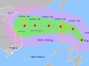 Bão Trami sẽ giật cấp 14, sóng biển cao 6-8 m, hướng vào Việt Nam