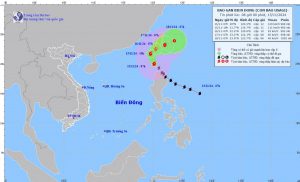 Bão Usagi áp sát biển Đông, giật cấp 15