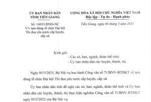 Ủy ban nhân dân tỉnh Tiền Giang đề nghị tạm dừng tổ chức Đại hội Thi đua yêu nước cấp huyện, cấp xã